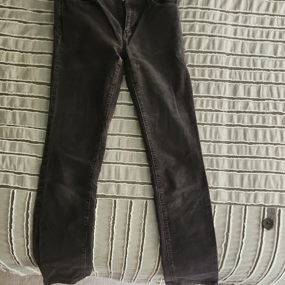 LOFT Women's Straight Leg, Cordoroy Pants - Gray
